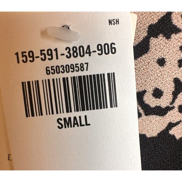 Abercrombie & Fitch NWT Black Pink Floral Long Sleeve O Ring V Neck Mini Dress S - Picture 9 of 16